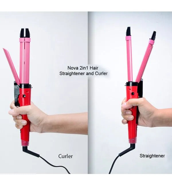 2 In 1 Nova Hair Straightener And Hair Curler Quick