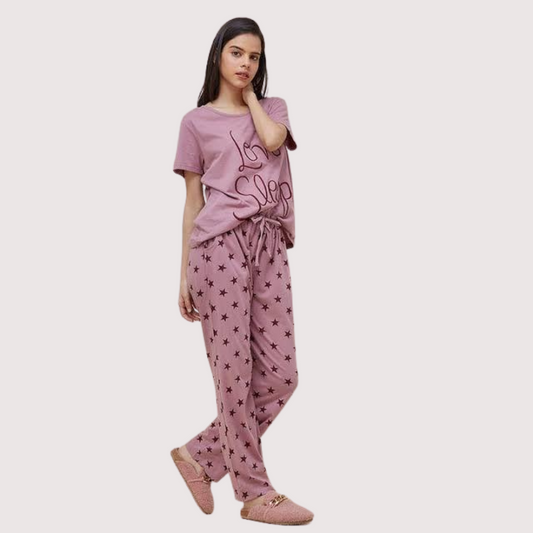Women's 2-Piece Stitched Printed Night Suit