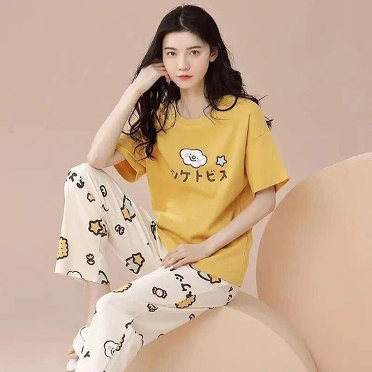 Cotton Jersey Printed Night Suite- 2 Pcs Set