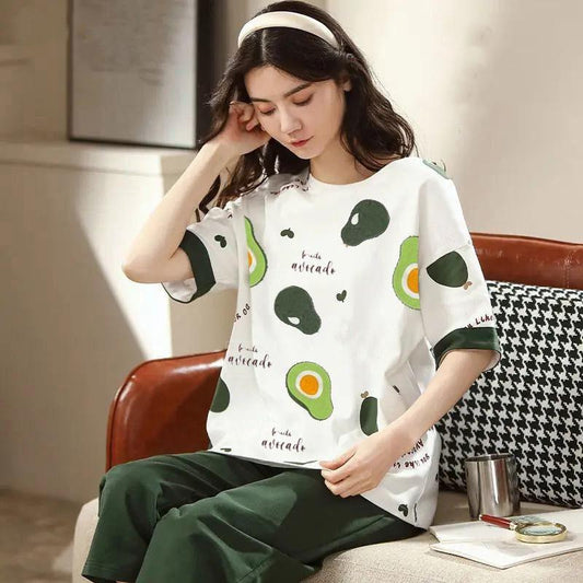 Comfortable 2Pcs Stitched Cotton Jersey Night Suit